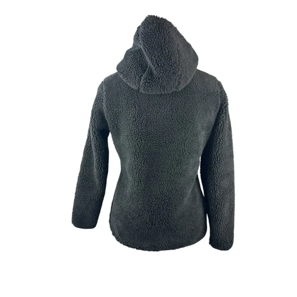 NWT Eddie Bauer Chilali Hooded Fleece Anorak Pullover Black Women's Size Small - Picture 9 of 13